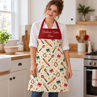 Elegante kerstbakkeuken gereedschap patroon schort