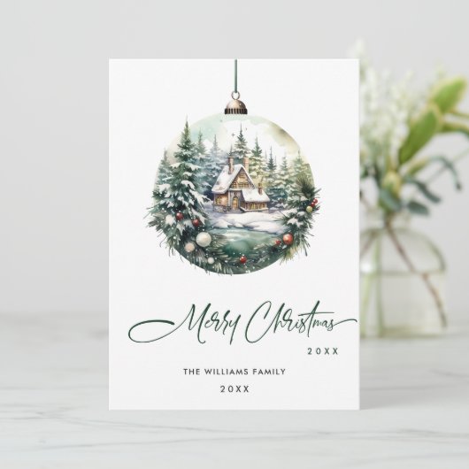 Elegante Kerstbal Zakelijke Groet Feestdagenkaart (Staand voorkant)