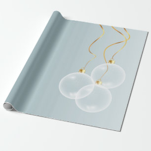 Elegante kerstballen Blauwe feestdagen Cadeaupapier