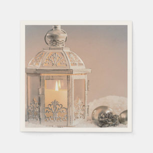 Elegante kerstballen, lantaarn servet
