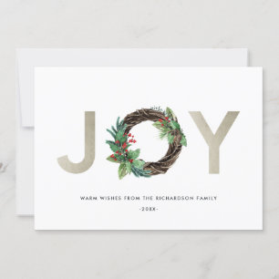ELEGANTE KERSTBES SILVEREN KERSTKRANS JOY FEESTDAGENKAART