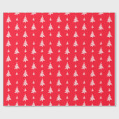 Elegante kerstbomen rood en wit cadeaupapier (Vlak)