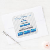 Elegante kerstbonbons vierkante sticker (Envelop)