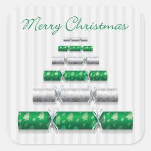 Elegante kerstbonbons vierkante sticker