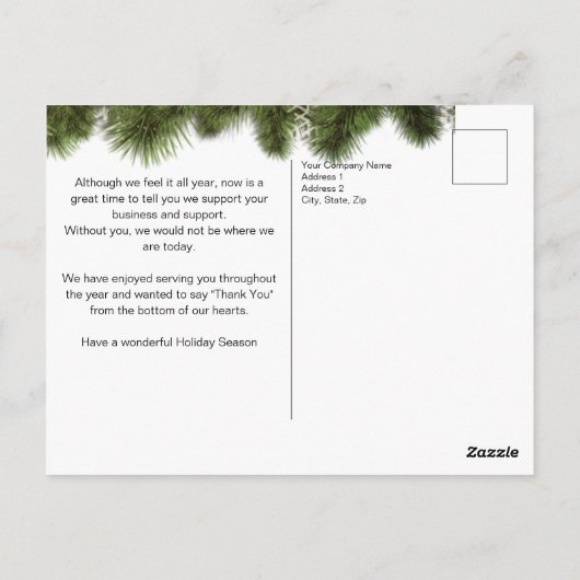 Elegante Kerstboodschap aan Klanten Briefkaart (Achterkant)