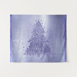 Elegante Kerstboom Charmerende Lavendel Paars Wandkleed