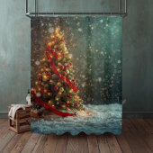 Elegante Kerstboom Douchegordijn