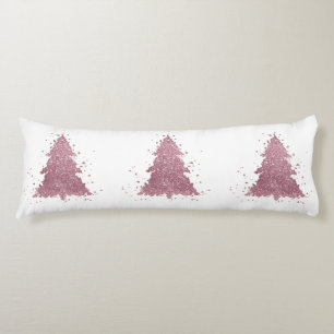 Elegante kerstboom   Dusty Mauve Pink Splatter Lichaamskussen