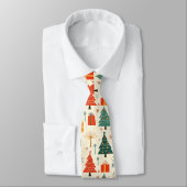Elegante Kerstboom en Cadeaupatroon  Stropdas (Gebonden)