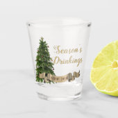 Elegante kerstboom gepersonaliseerd shot glas (Voorkant)