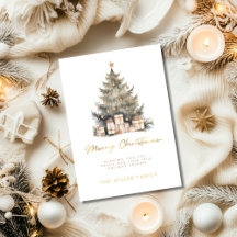Elegante Kerstboom Goud Minimalistisch