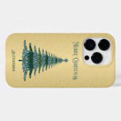 Elegante Kerstboom Groene Gouden Naam Douane Case-Mate iPhone Case (Achterkant (horizontaal))