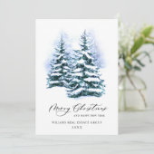 Elegante Kerstboom Kerstmis Zakelijke Groet Feestdagenkaart (Staand voorkant)