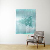 Elegante Kerstboom | Luxe Aqua Mint Spatten Wandkleed (In situ)