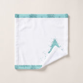 Elegante kerstboom | Luxe Aqua Mint Splatter Bad Handdoek (Wasdoekje)