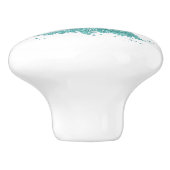 Elegante kerstboom | Luxe Aqua Mint Splatter Keramische Knop (Zijkant)