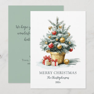 Elegante Kerstboom Niet-Foto-Kaart Feestdagenkaart