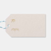 Elegante Kerstboom van Goud Vrolijk Kerstfeest  Cadeaulabel (Achterkant Horizontaal)