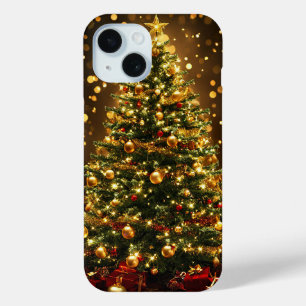 Elegante kerstboom versierd met lichten