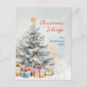 Elegante Kerstboom Vintage Ansichtkaart Feestdagenkaart (Voorkant)