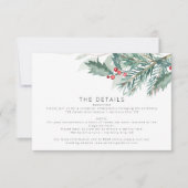 Elegante Kerstbruiloft Details Kaart (Voorkant)