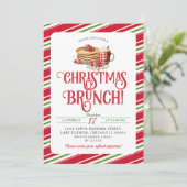 Elegante Kerstbrunch Vakantie Pannenkoek Hot Cocoa Kaart (Staand voorkant)