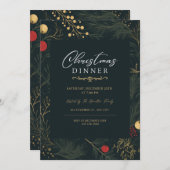 Elegante kerstdiner uitnodiging vieren (Voorkant / Achterkant)