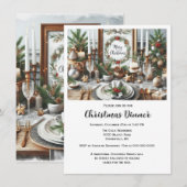 Elegante kerstdinermaaltijd uitnodiging (Voorkant / Achterkant)