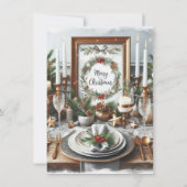 Elegante kerstdinermaaltijd uitnodiging (Achterkant)