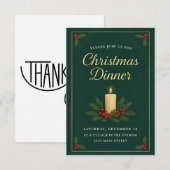 Elegante kerstdinersuitnodiging kaart (Voorkant / Achterkant)