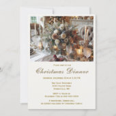 Elegante kerstdinertinvitatie kaart (Voorkant)