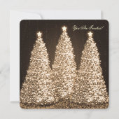 Elegante kerstfeest goudboom kaart (Achterkant)