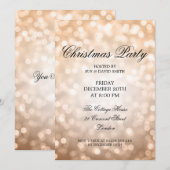 Elegante kerstfeest koperen glitter lichten kaart (Voorkant / Achterkant)