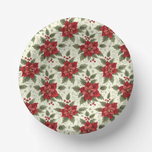 Elegante Kerstfeest Poinsettia Papieren Kommen