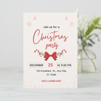 Elegante kerstfeest uitnodiging