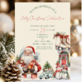 Elegante kerstfeest uitnodiging in rood en groen