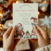 Elegante kerstfeest uitnodiging in rood en groen