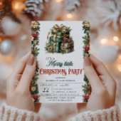 Elegante kerstfeest uitnodiging met geschenkdozen