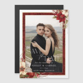 Elegante kerstfoto Bewaar de datum Magnetische Uitnodiging (Voorkant / Achterkant)