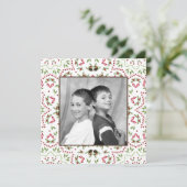 Elegante kerstfoto Greenery Square Kaart (Staand voorkant)