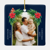 Elegante kerstfoto keramisch ornament (Achterkant)