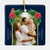 Elegante kerstfoto keramisch ornament (Voorkant)