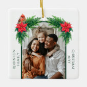 Elegante kerstfoto keramisch ornament (Voorkant)