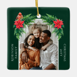 Elegante kerstfoto keramisch ornament