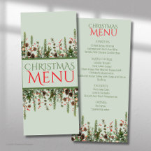 Elegante Kerstgroen Vakantie Flat Menu