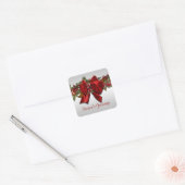 Elegante kerstgroet PERSONALISEREN Vierkante Sticker (Envelop)