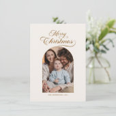 Elegante kerstkaart met foto kaart (Staand voorkant)