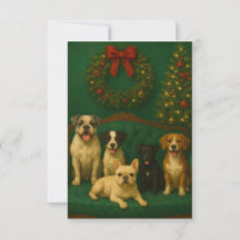 Elegante kerstkaart met hondenportret