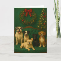 Elegante kerstkaart met hondenportret