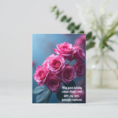 Elegante kerstkaart met rozen (Staand voorkant)